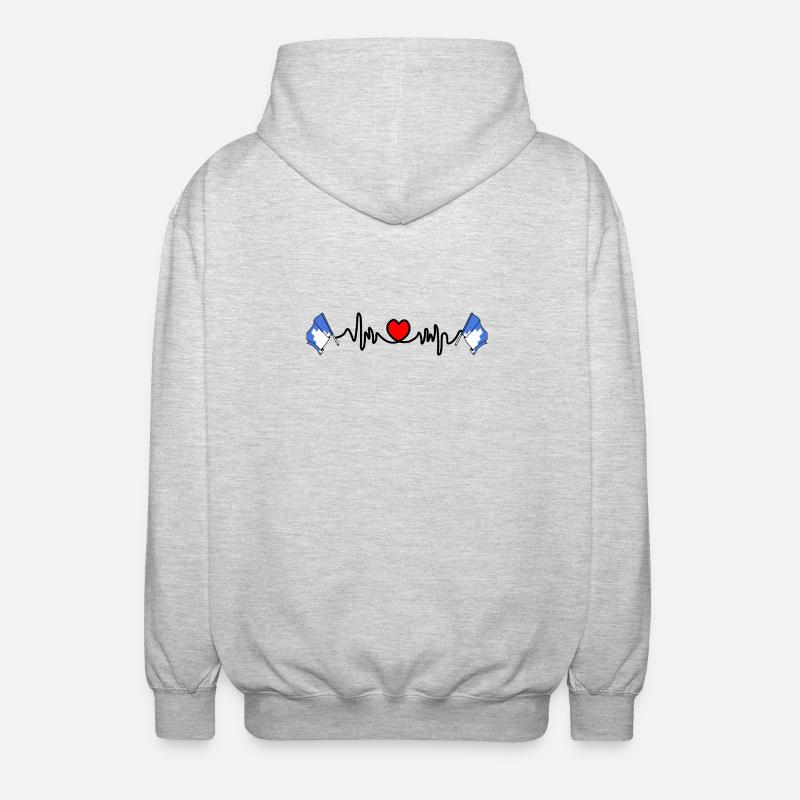 Herzfrequenz-Cardio mit zwei Flaggen von Akershus - Unisex Kapuzenjacke - Hellgrau meliert