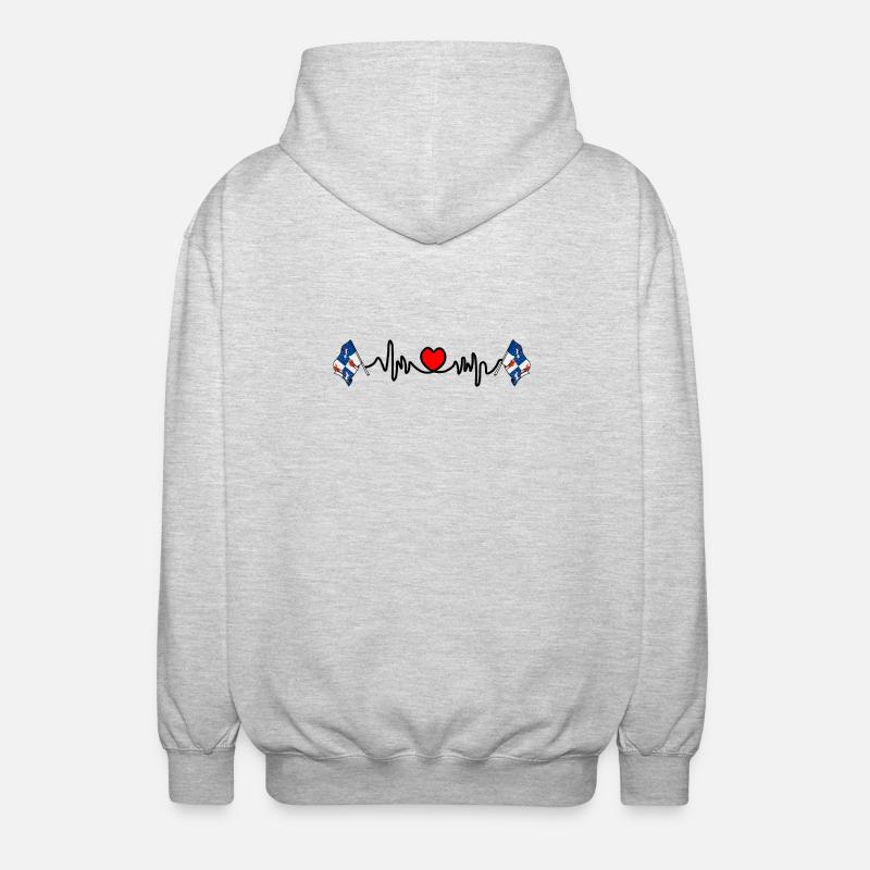 Norrbotten Herzfrequenz-Design - Unisex Kapuzenjacke - Hellgrau meliert