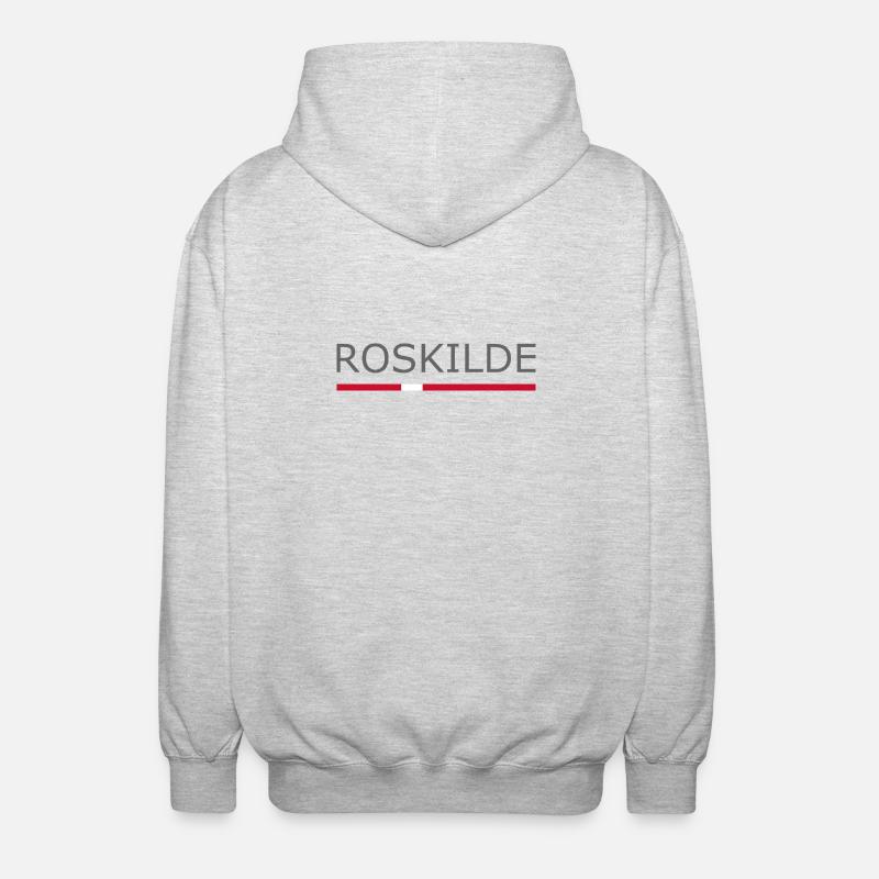 Roskilde - Drapeau du Danemark - Dänemark - Veste à capuche unisexe - gris clair chiné