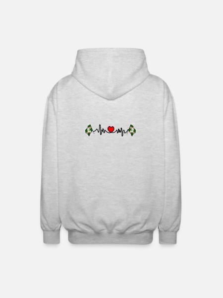 Nottinghamshire Heartbeat Flag - Unisex Hooded Jacket - light heather grey
