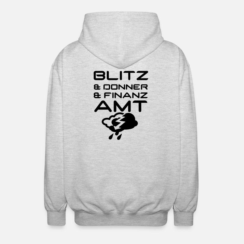Blitz & Donner & Finanzamt Geschenk - Unisex Kapuzenjacke - Hellgrau meliert