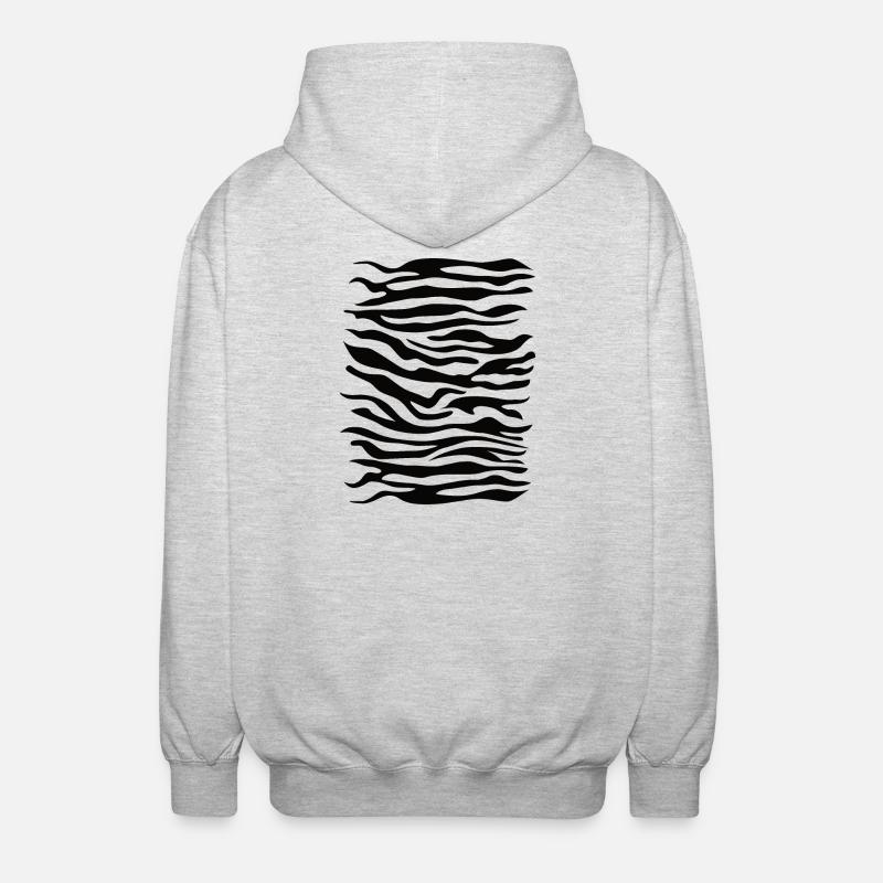 Zebra pattern black - Unisex Hooded Jacket - light heather grey