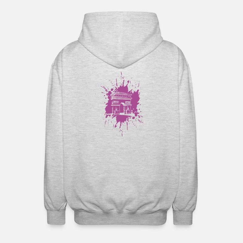 Arc de triomphe | Triumpfbogen Paris | Splash - Unisex Kapuzenjacke - Hellgrau meliert