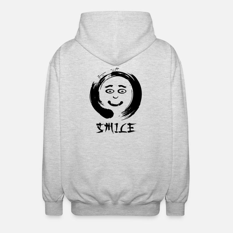 Enzo zen smiley Ensie Smile - Veste à capuche unisexe - gris clair chiné