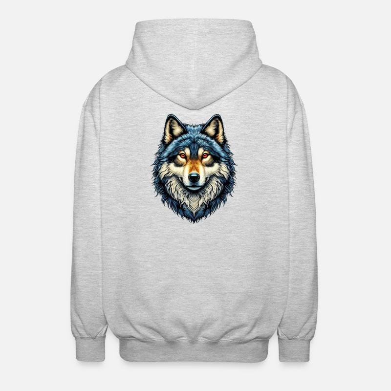 Wolf - Unisex Hooded Jacket - light heather grey