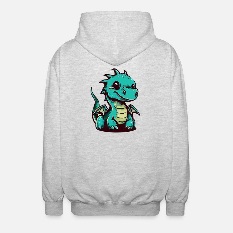 Drache - Unisex Kapuzenjacke - Hellgrau meliert