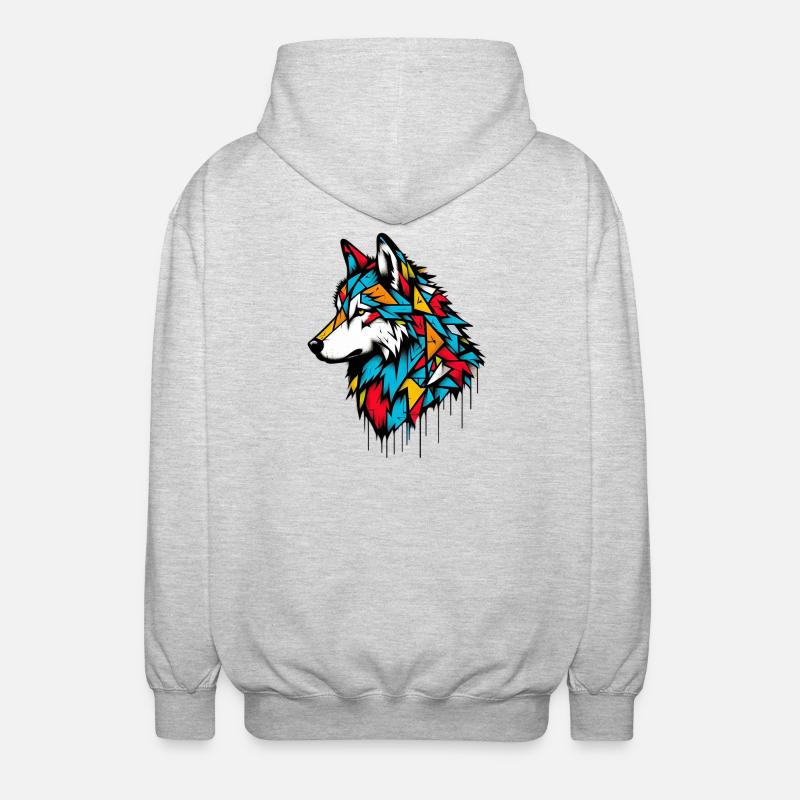 Loup - Veste à capuche unisexe - gris clair chiné