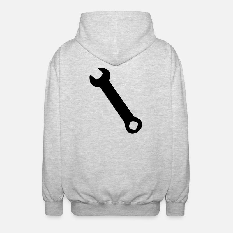 Schraubenschlüssel Silhoue - Unisex Kapuzenjacke - Hellgrau meliert