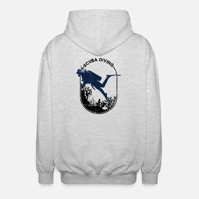 Conception de la silhouette du plongeur - Veste à capuche unisexe - gris clair chiné