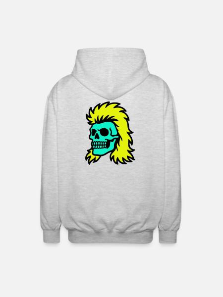 Mullet Skull - Unisex Hooded Jacket - light heather grey