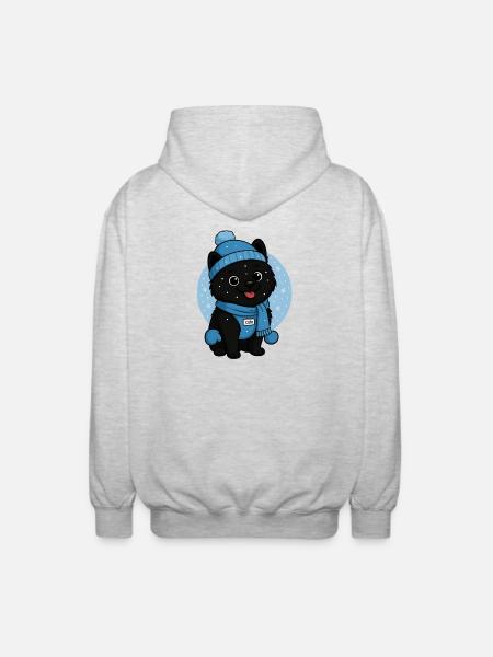 Cuddly Dog Winter Magic - Unisex Hooded Jacket - light heather grey