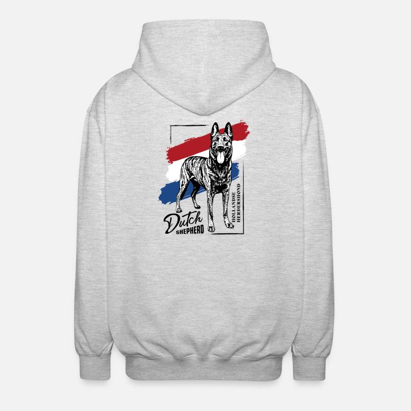 Dutch Shepherd - Dutchie  - Unisex Hooded Jacket - light heather grey