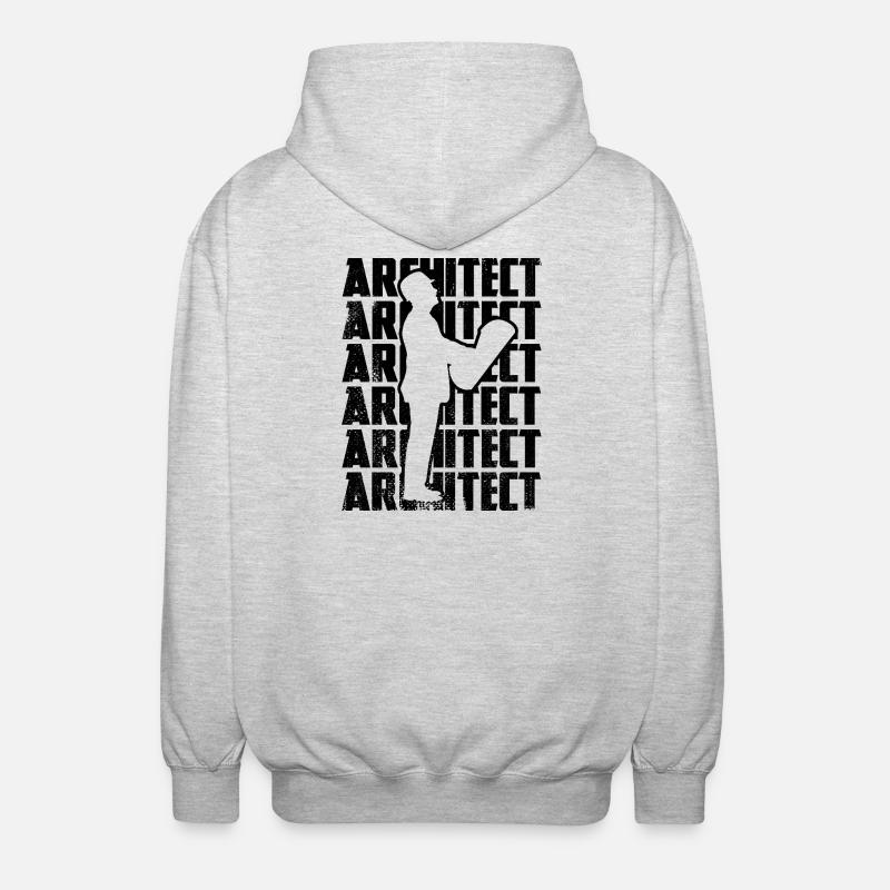 architect - Unisex Hooded Jacket - light heather grey