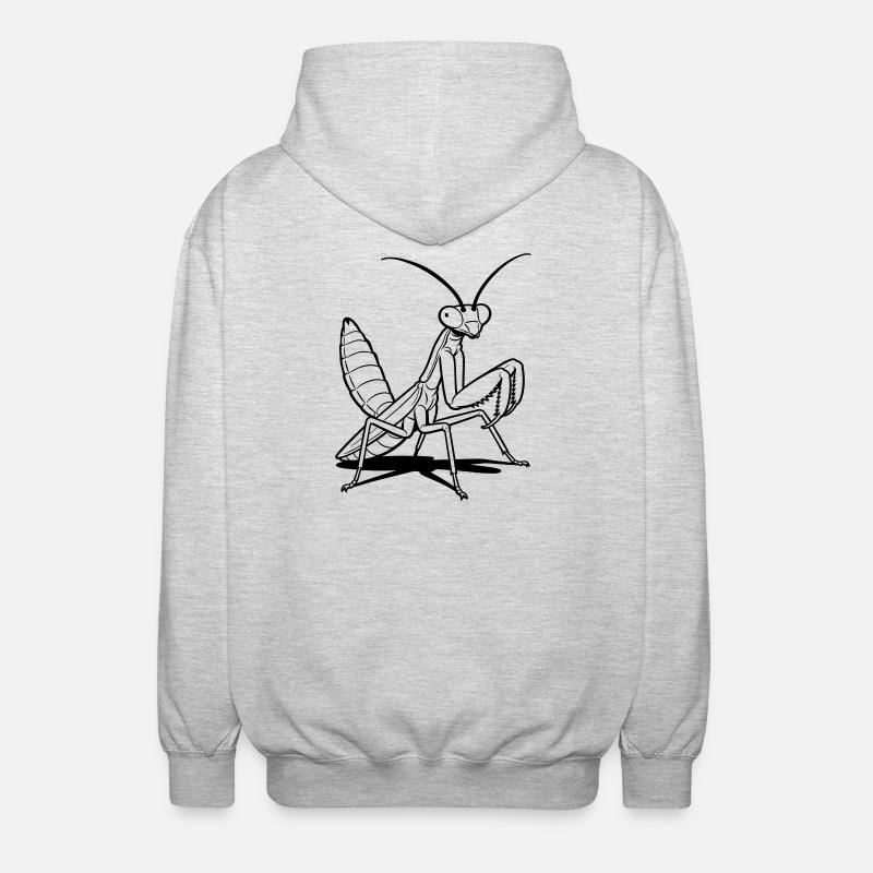 Gottesanbeterin - Unisex Kapuzenjacke - Hellgrau meliert
