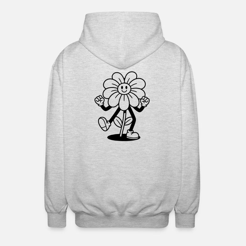 fleur - Veste à capuche unisexe - gris clair chiné