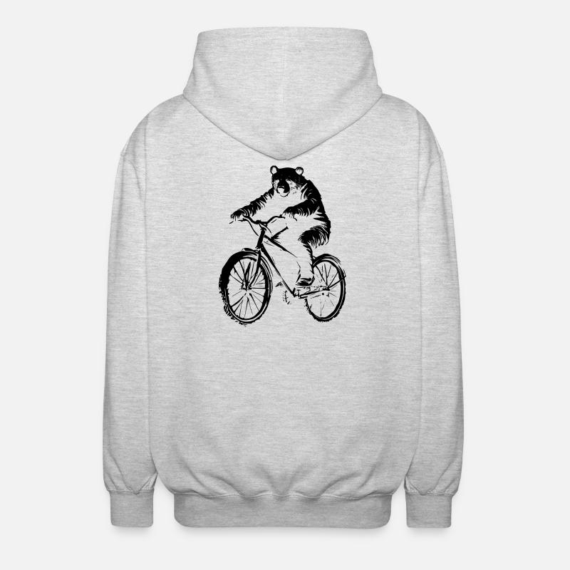 Fahrrad Bär - Unisex Kapuzenjacke - Hellgrau meliert