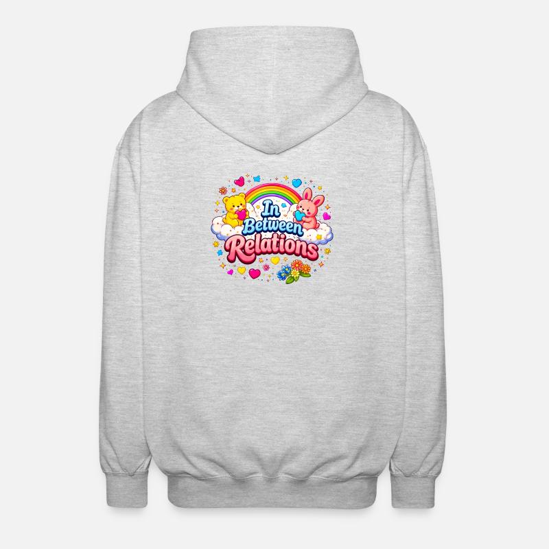 In Between Relations Cute Couple Theme - Unisex Hooded Jacket - light heather grey