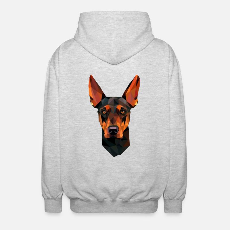 Polygone de Doberman Chien - Veste à capuche unisexe - gris clair chiné