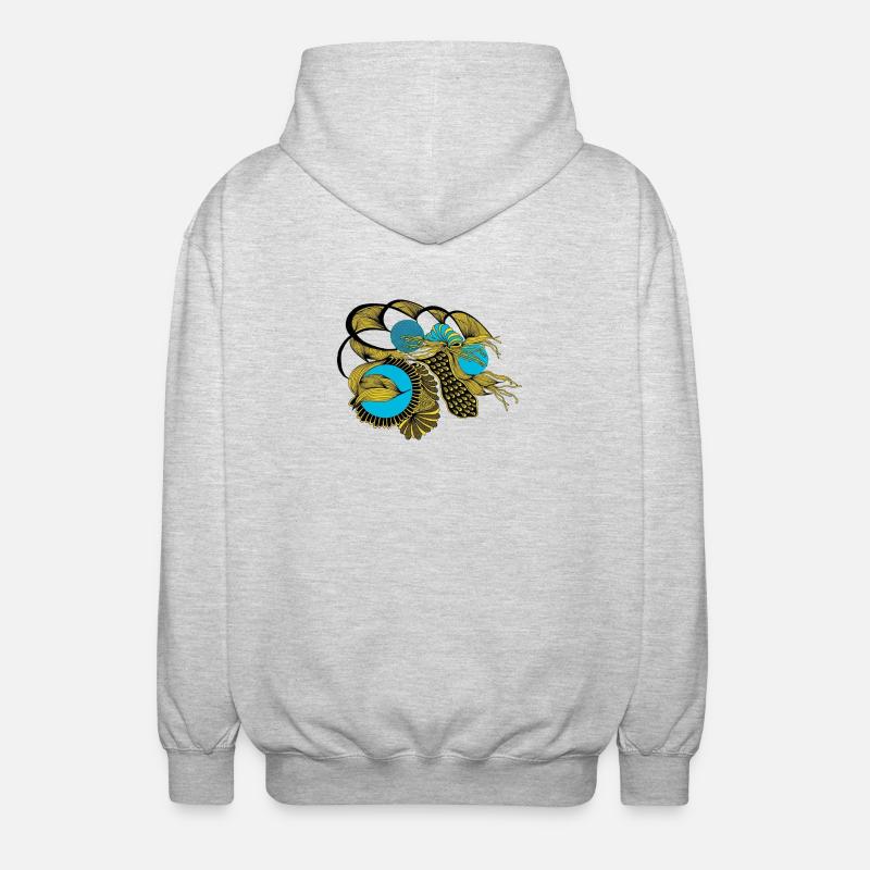 Koï doré avec cercles bleus - Veste à capuche unisexe - gris clair chiné
