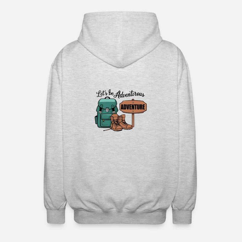 Let's be adventurous. - Unisex Hooded Jacket - light heather grey