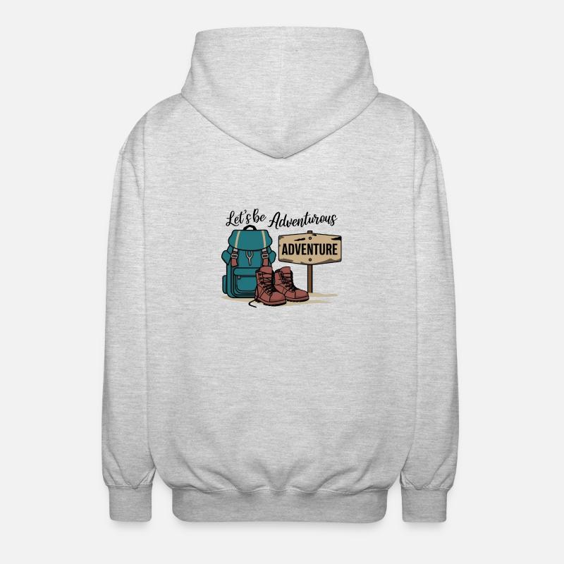 Let's be adventurous. - Unisex Hooded Jacket - light heather grey