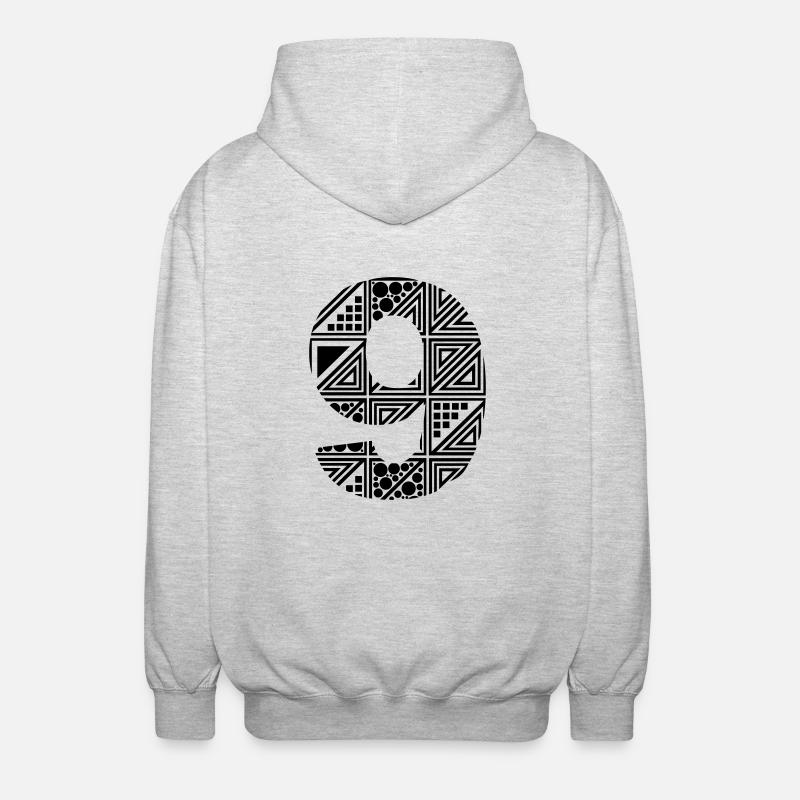 9 number nine - Unisex Hooded Jacket - light heather grey