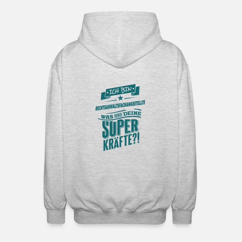 Superpower Rechtsanwaltsfachangestellte - Beruf - Unisex Kapuzenjacke - Hellgrau meliert