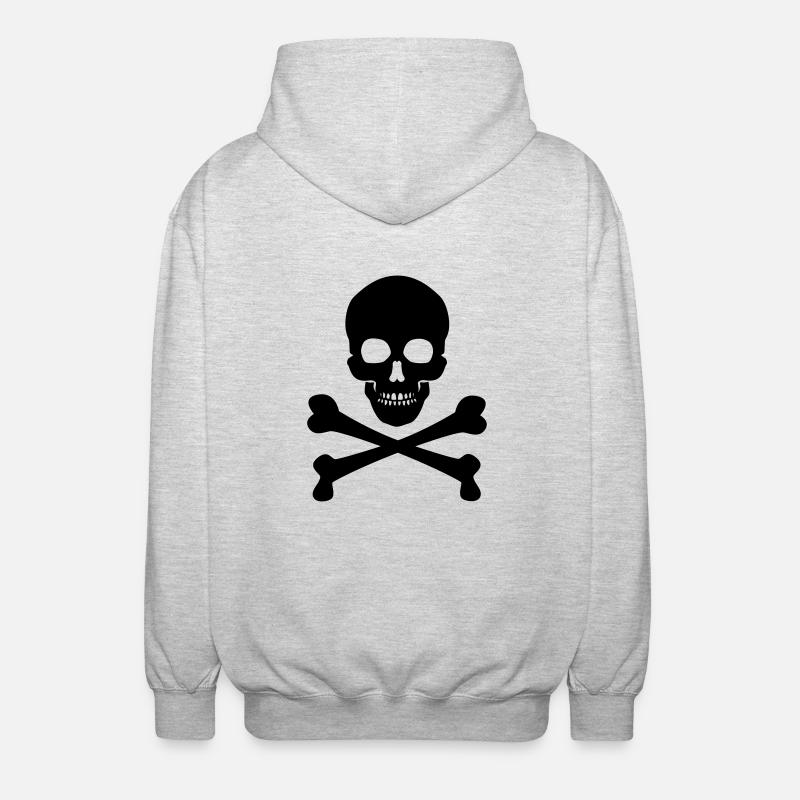 Skull & Bones - Unisex Kapuzenjacke - Hellgrau meliert