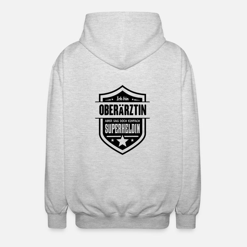 Super Oberärztin - Unisex Kapuzenjacke - Hellgrau meliert