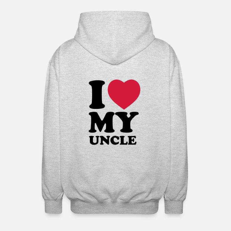 I love my uncle - Unisex Hooded Jacket - light heather grey