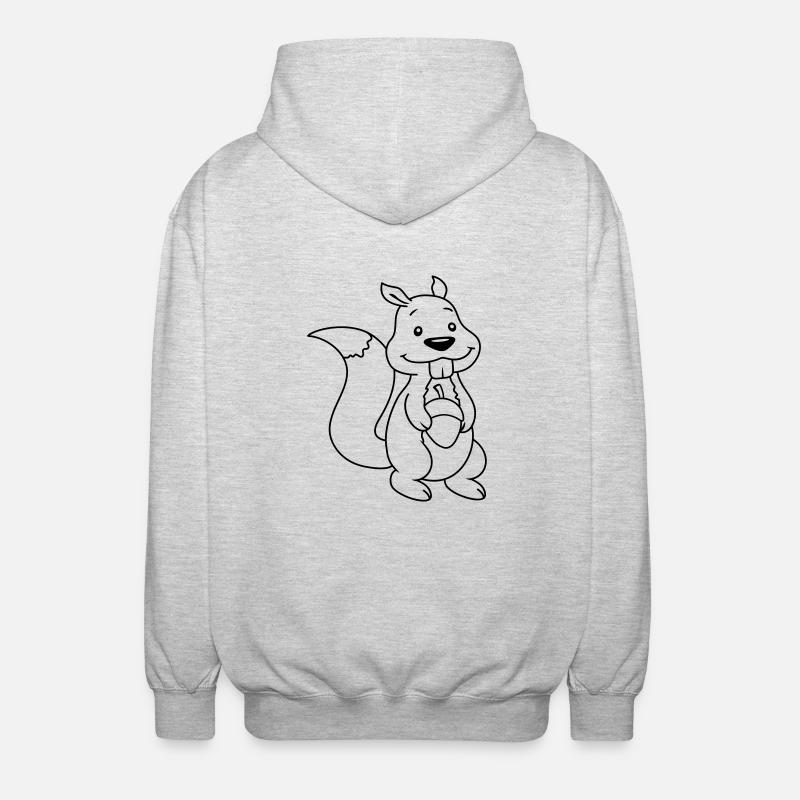 Nuss Comic Eichhörnchen - Unisex Kapuzenjacke - Hellgrau meliert