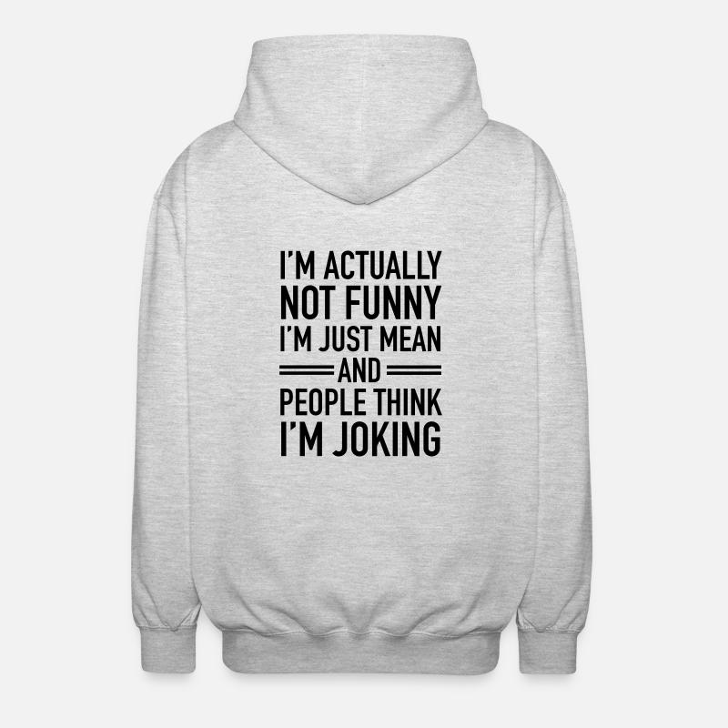 I'm Actually Not Funny... - Unisex Kapuzenjacke - Hellgrau meliert