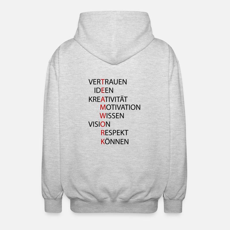 Teamwork - Unisex Kapuzenjacke - Hellgrau meliert