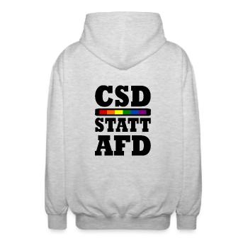 Csd statt afd - Unisex Kapuzenjacke - Hellgrau meliert - Hinten - AI Model Male 185 light (185cm)