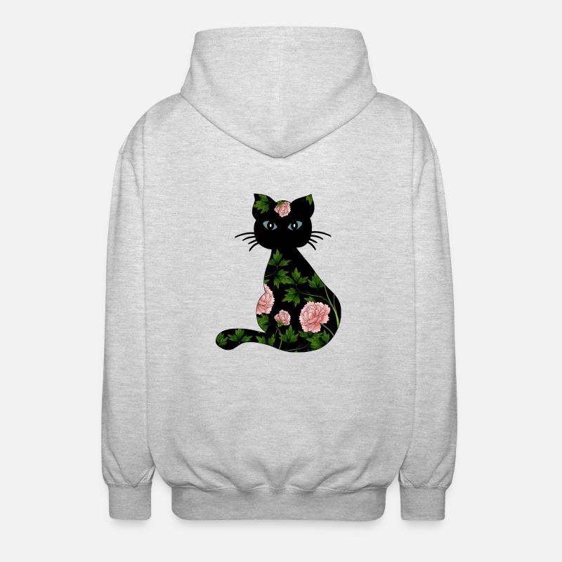Chat - Veste à capuche unisexe - gris clair chiné