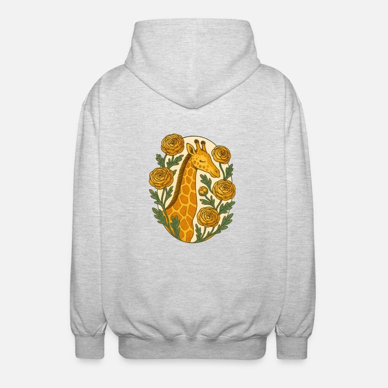 Retro Giraffe - Unisex Kapuzenjacke - Hellgrau meliert