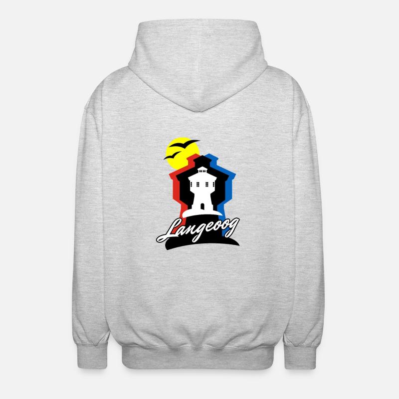Langeoog Style mit Wasserturm - Unisex Kapuzenjacke - Hellgrau meliert