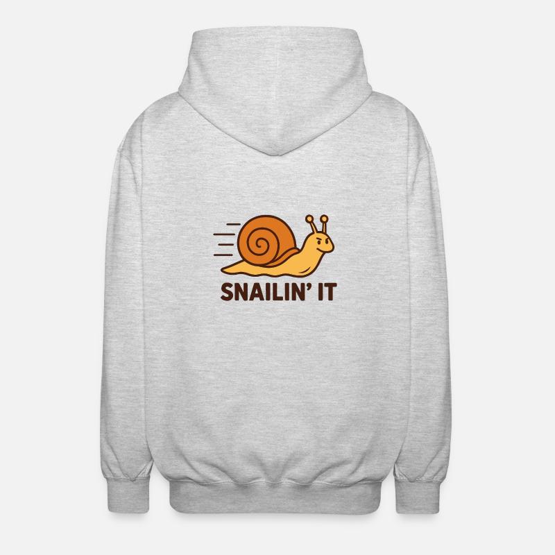 Snailin' It – Déterminé et rapide - Veste à capuche unisexe - gris clair chiné