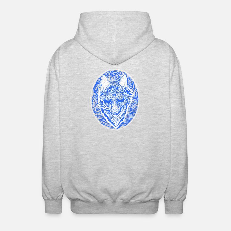 Wolf - Unisex Kapuzenjacke - Hellgrau meliert