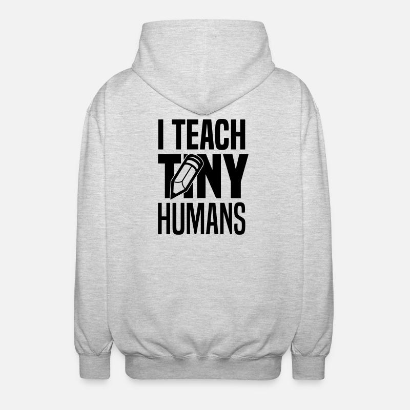 I teach tiny humans - Veste à capuche unisexe - gris clair chiné
