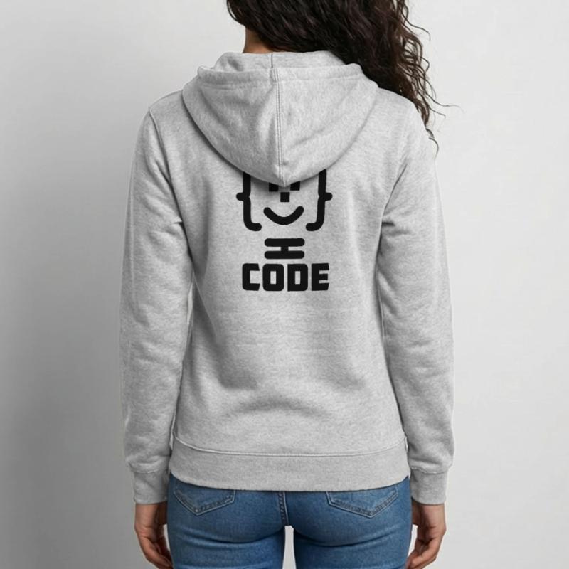 Main programmer code logo with text CODE Unisex Hooded Jacket