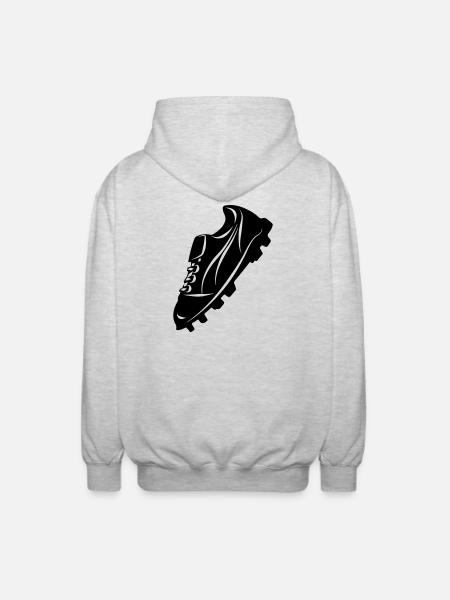 Fußballschuh transparente Schattenfigur - Unisex Kapuzenjacke - Hellgrau meliert