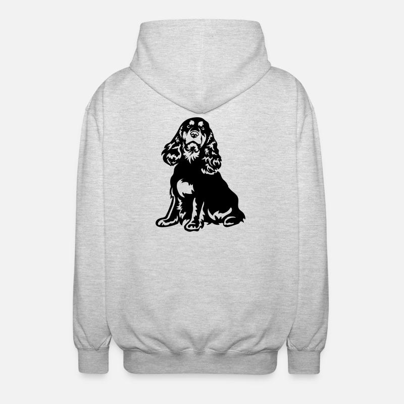 Cocker Spaniel - Veste à capuche unisexe - gris clair chiné