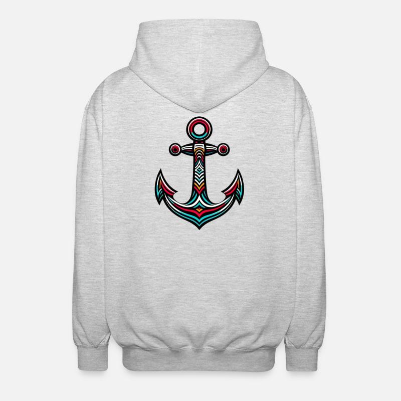 Ein Anker - Unisex Kapuzenjacke - Hellgrau meliert