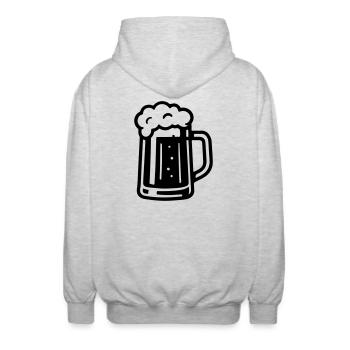 Tasse de bière symbole de bière - Veste à capuche unisexe - gris clair chiné - Dos - AI Model Male 185 light (185cm)