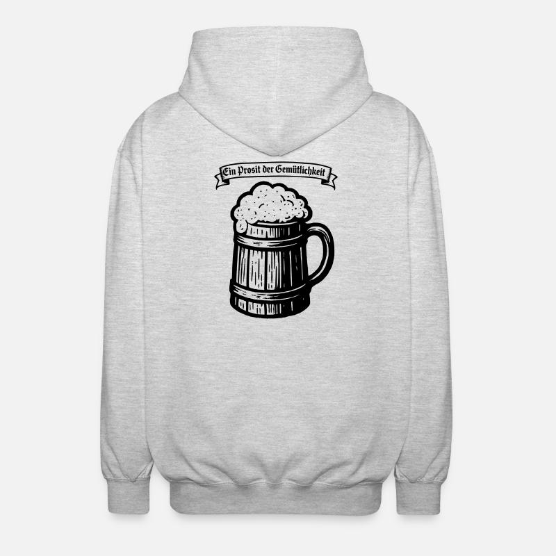 Ein Prosit der Gemütlichkeit - Veste à capuche unisexe - gris clair chiné