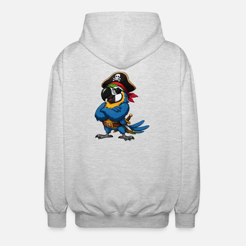 Oiseau pirate avec cache-œil - Veste à capuche unisexe - gris clair chiné