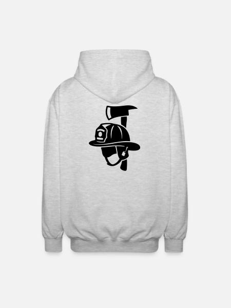 Frontal Feuerwehrhelm Logo - Unisex Kapuzenjacke - Hellgrau meliert