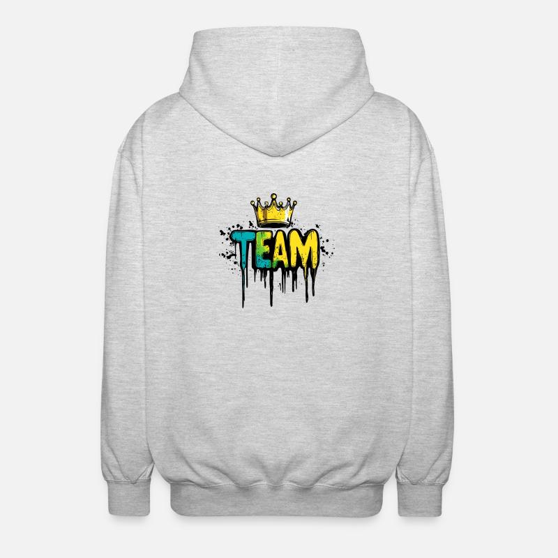 Team Klecks Krone - Unisex Kapuzenjacke - Hellgrau meliert
