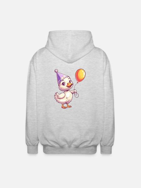 Goose Birthday Baby - Unisex Hooded Jacket - light heather grey